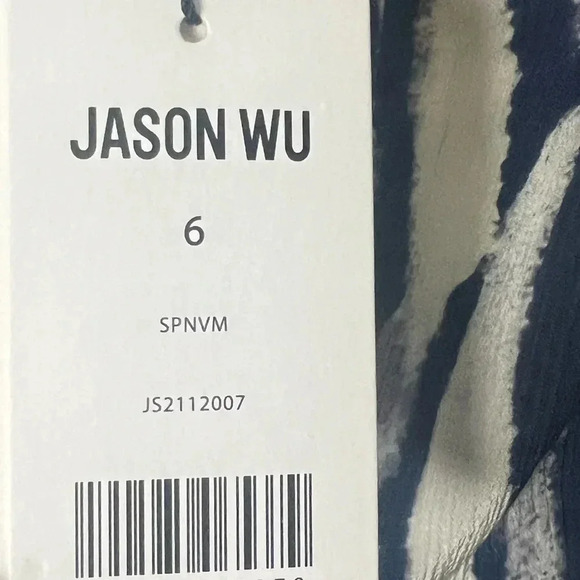 Jason Wu Sleeveless Dress with Shoulder Ties in Spring Navy Multi SZ6 Maxi Dress - Picture 7 of 16